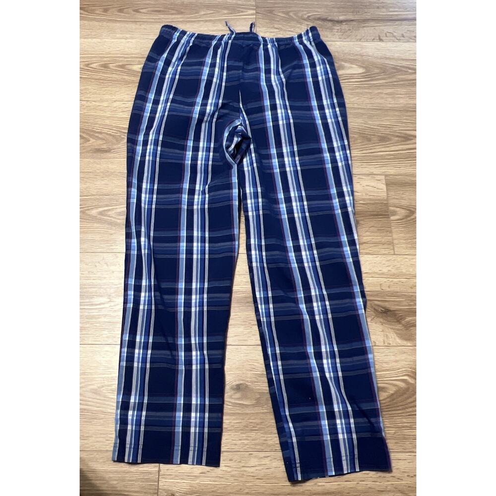 Chaps Men’s Blue Plaid Sleepwear Elastic Waist Drawstring Size Medium (A24) - Picture 6 of 6
